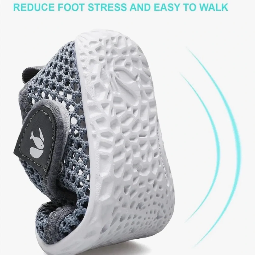 Gray Mesh Baby Walking Shoes Sneakers
